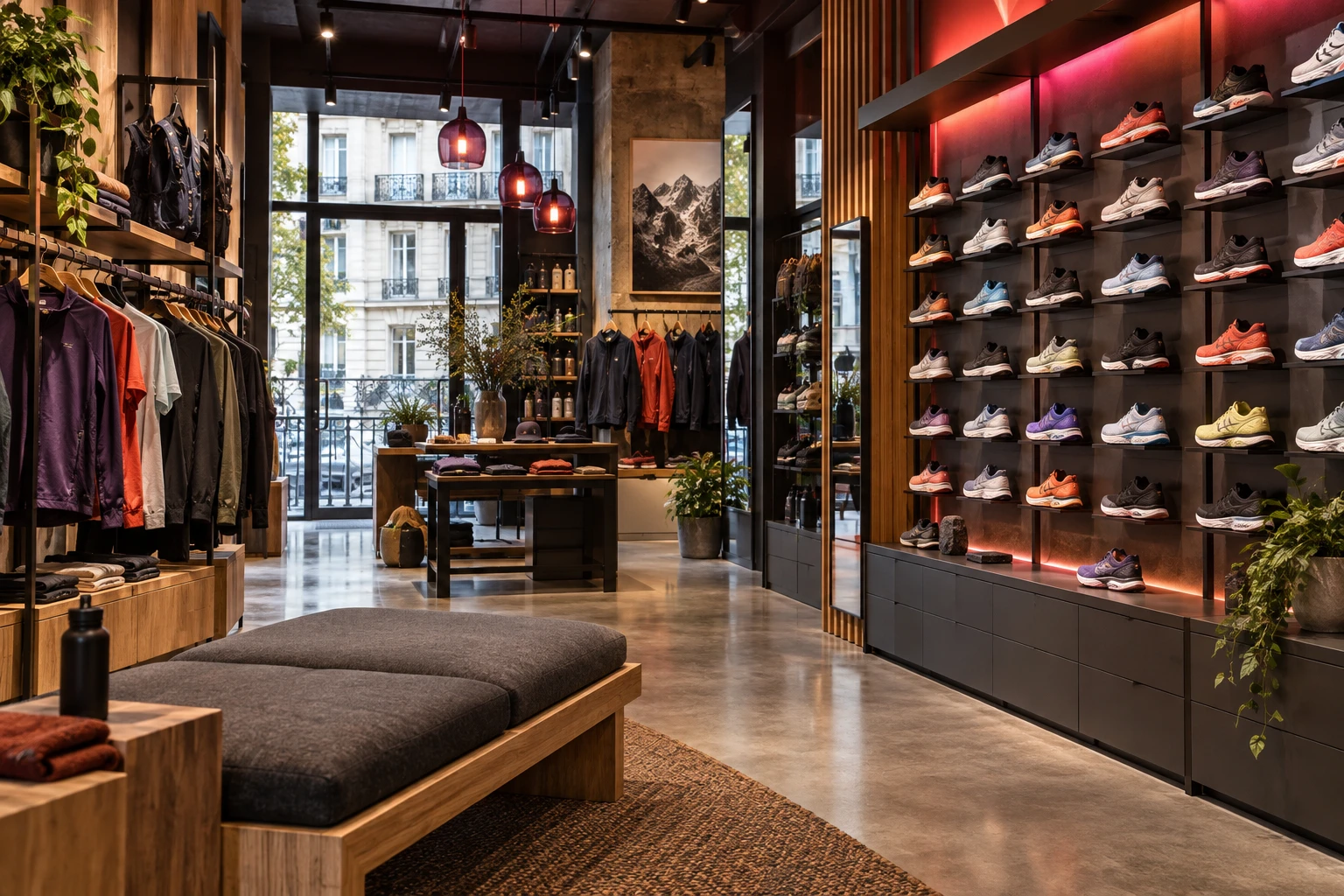 Ambiance de magasin de sport — illustration de concept, non photographique du point de vente